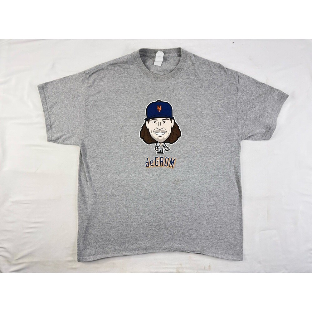 Jacob deGrom New York Mets Baseball Gildan Men's Gray Shirt Size XL